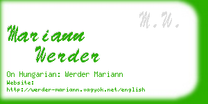 mariann werder business card